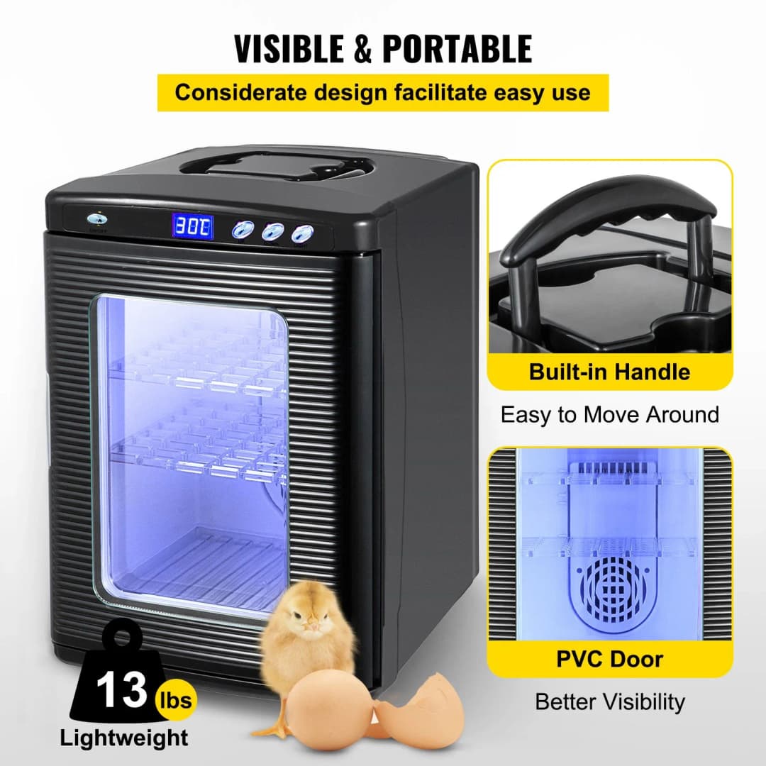 VEVOR Black Reptile Incubator 25L Scientific Incubator Digital Incubator Cooling And Heating 5-60°C Reptile 12V/110V Work - 5