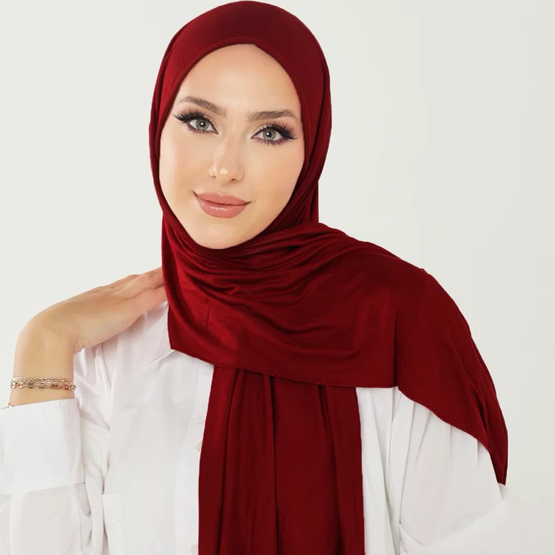 Muslim Plain Hijab Cotton Stretchy Premium Cotton Scarf Soft Material Prayer Shawls Women Muslim Cotton Hijab - 3
