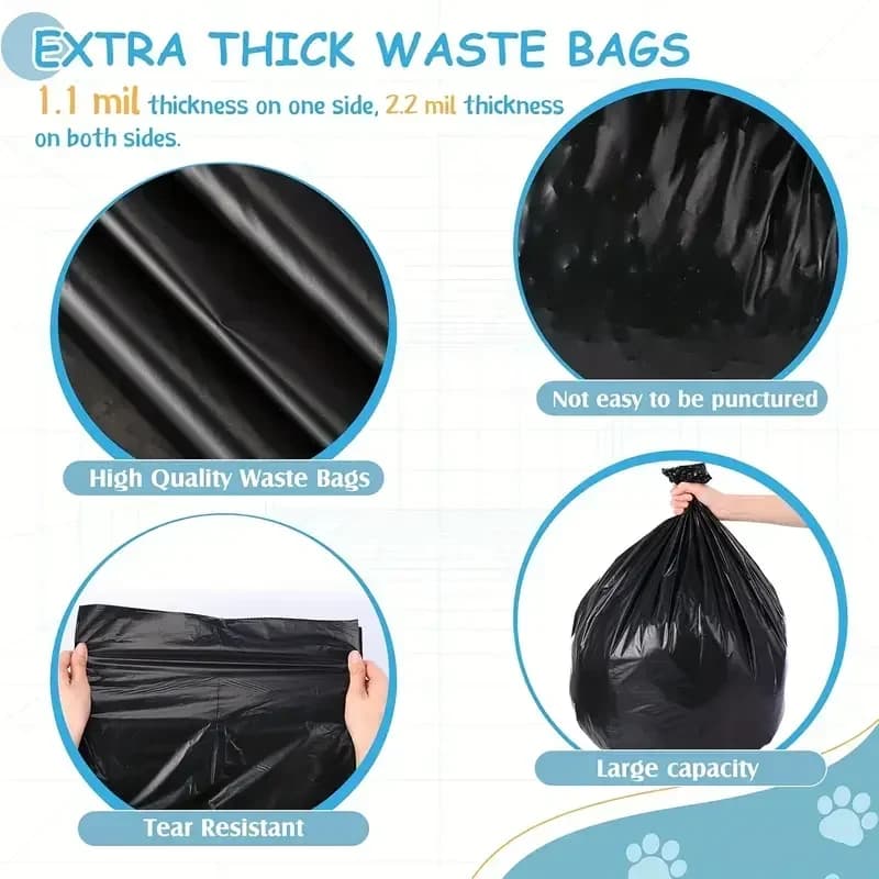 Leak Proof Dog Poop Bag Thickened Leak Proof Dog Poop Bag | Portable Pet Waste Bag Refill Rolls, Pet Cleaning Supplies - 3