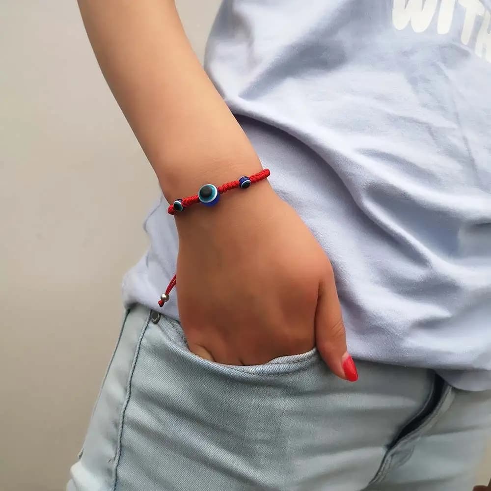 5 أنماط بوهيمية خرز مطرز يدويًا بخيط أحمر تركي إكسسوارات موضة أساور مجوهرات - 2