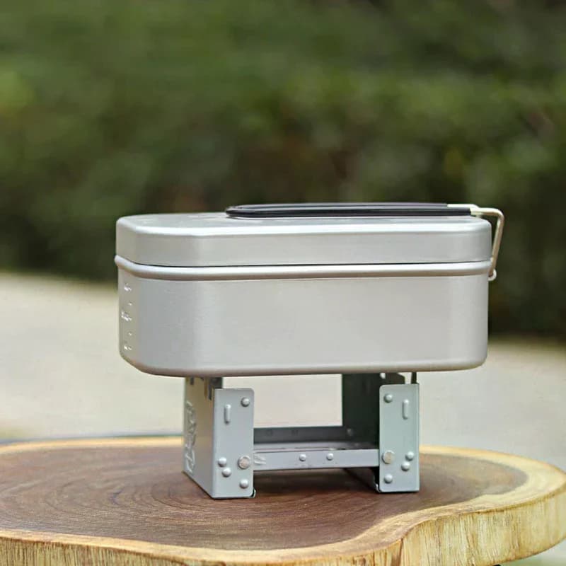 موقد نزهات صغير محمول، موقد تخييم من الحديد المجلفن، وقود كحول صلب، فرن قابل للطي، معدات تخييم للطهي - 5