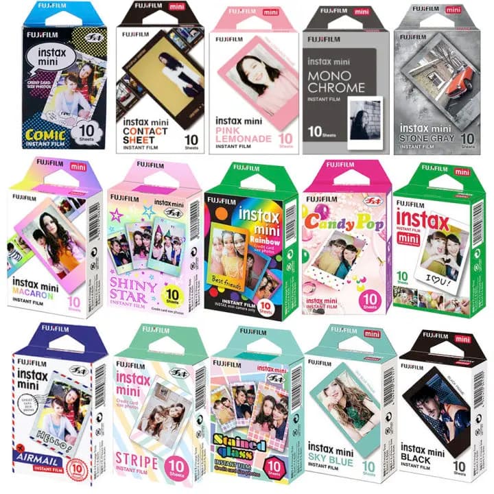 Fujifilm Instax Mini Film 10-50 Sheets Exposures Papers Color Design for Fuji Instax mini 12 Film Camera mini 11/40/9/8/7/70/90