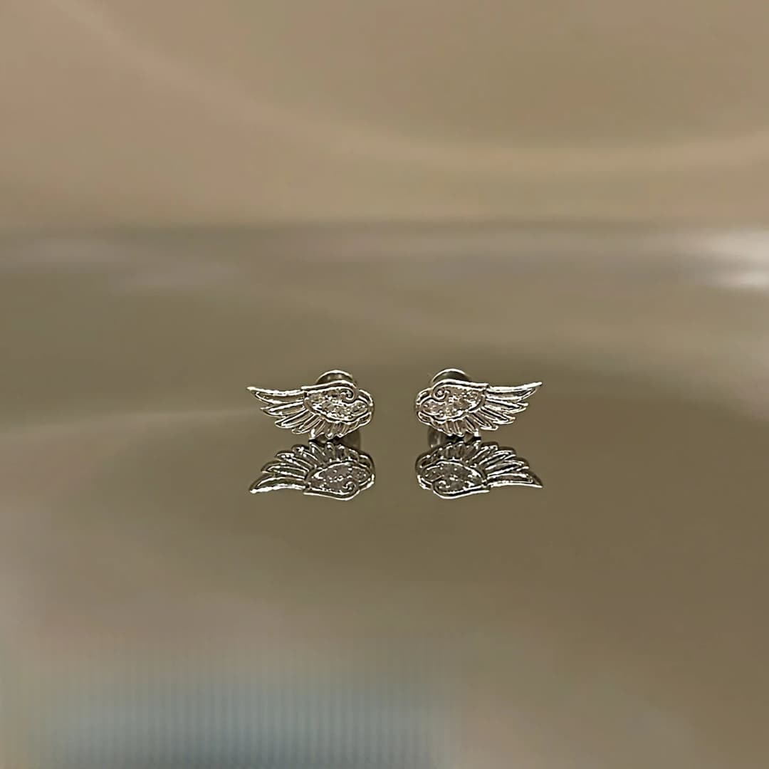 A Pair Vintage Couples Creative Angel Wings Stud Earrings Women Punk Studs Birthday Jewelry Gift - 6