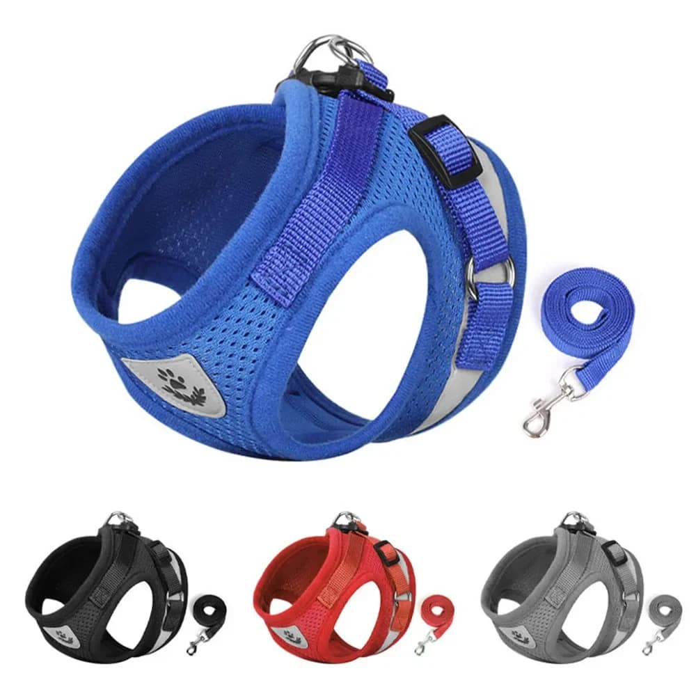 Cat Harness Lead Leash Set Adjustable Reflective Escape Proof Pet Mesh Vest Harness Puppy Dog Collar Small Dog Cat Pet Supplies - 3
