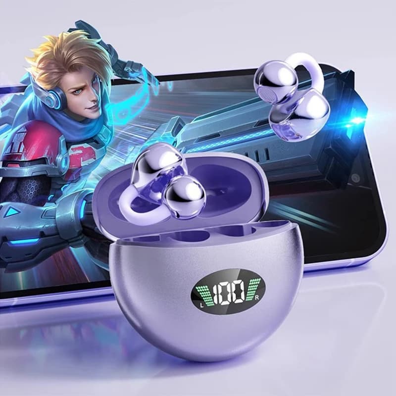 سماعات سوني كيو 88 اللاسلكية الأصلية سماعات رأس توصيل عظمي بلوتوث 5.4 سماعات أذن مشبك على الأذن مريحة مع شاشة رقمية - 2