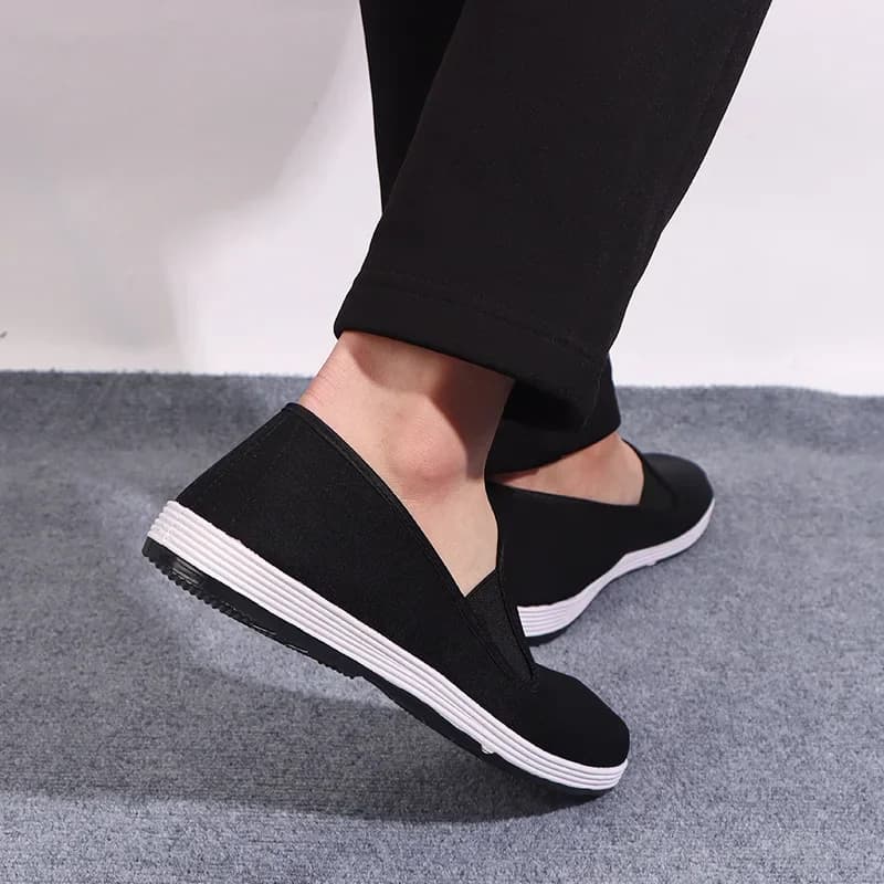 Boxed Old Beijing Cloth Shoes Men's Slip-On Casual Work Shoes Breathable Black Canvas Shoes for Driving And Daily Wear - 3