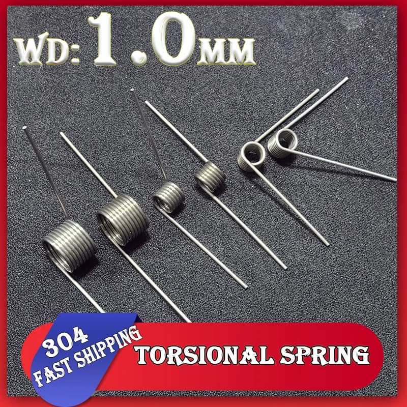 304 Stainless Steel Torsion Spring 60° 90° 120° 180°  Rotating Spring V-shaped Reset Torsion Spring 3 turns/6 turns/9 turns 5pcs