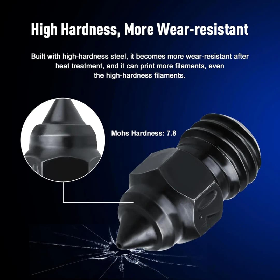 Official Creality Highend Hardened Steel MK8 Nozzles CR6 SE Nozzles,for Ender3 S1 Sprite Extruder Pro/Ender3 V2/Pro/Neo Series - 3