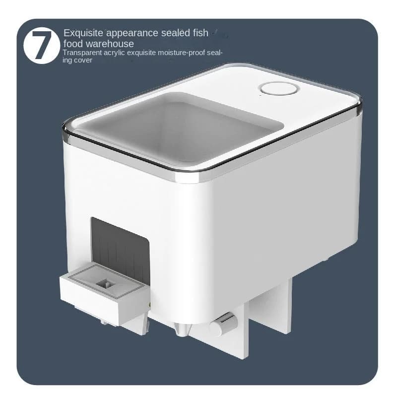 مغذي تلقائي لحوض أسماك مع توقيت/واي فاي لاسلكي تطبيق هاتف ذكي سماعة ذكية تحكم صوتي عن بعد لتغذية الأسماك - 4