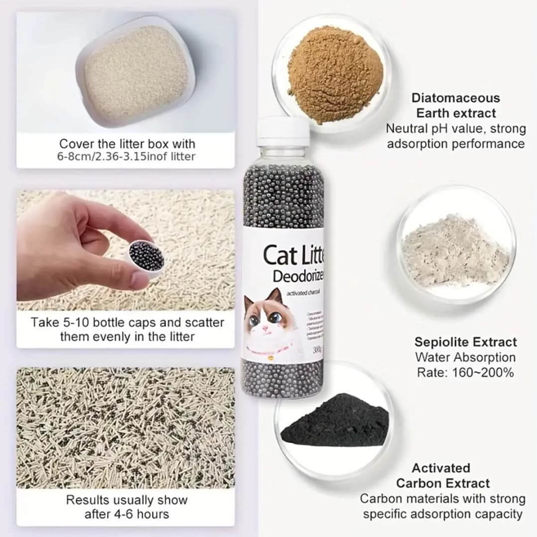 A bottle of deodorant beads for cat sand: makes your home smell comfortable and eliminates odors - 3