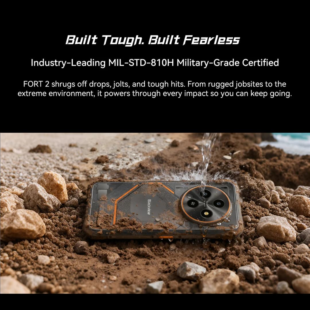 Blackview FORT 2 Smartphone, 6.78" HD+ IPS Display,MediaTek Helio G81 Processor,5000mAh Battery,Outdoor Rugged Mobile Phone - 3