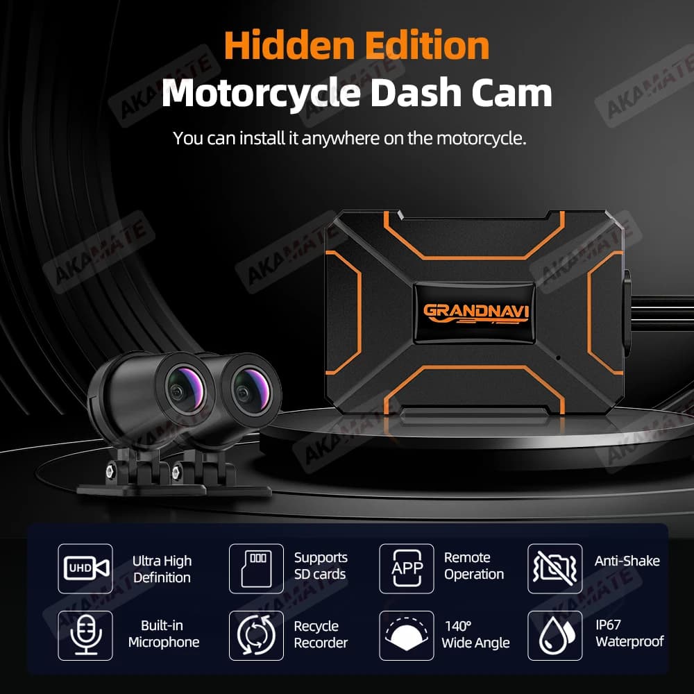 2K Dual-lens HD Waterproof Motorcycle DVR with Front and Rear 140 Widely Angle Video Recording Dash Cam  WiFi for Motorcycles - 2