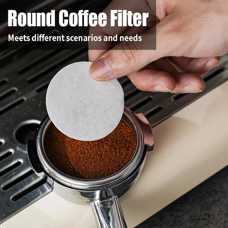 100 قطعة ورق فلتر القهوة لصنع قهوة الإسبريسو، 51/53/58mm فلتر إسبريسو غير مبيض شاشة Puck ورق بورتافيلتر - 2