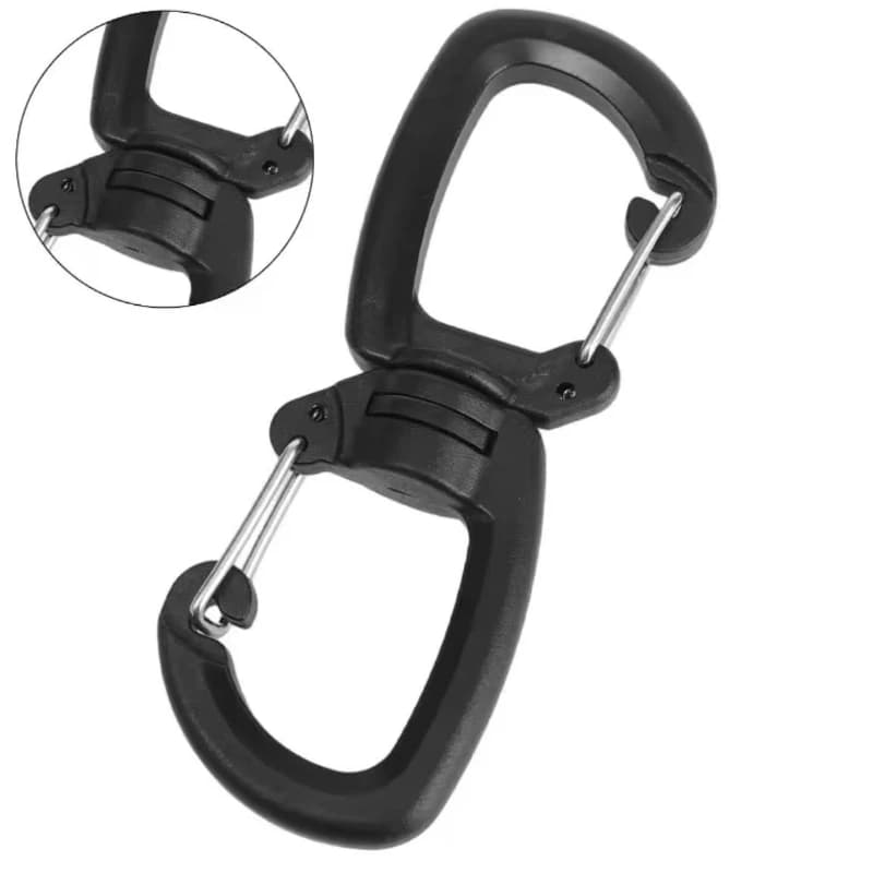 360 Rotating Double Carabiner Outdoor Swivels Clip Portable S Chain Hook Camping Double Hook Backpacks Keychains Carabiner - 2