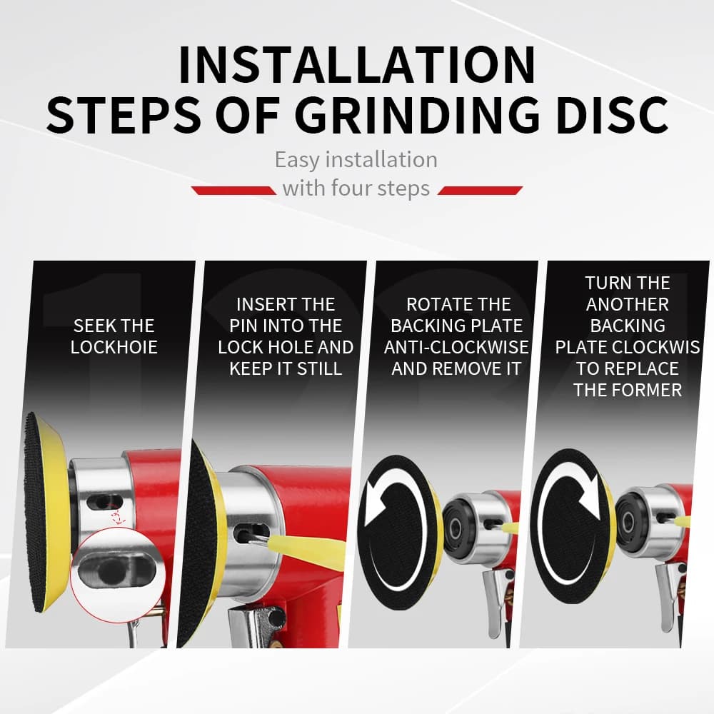 SIFANG Random Orbit Air Sander Mini Pneumatic Grinding Machine for Car Polishing High Speed Air Powered Sanding Polisher - 4