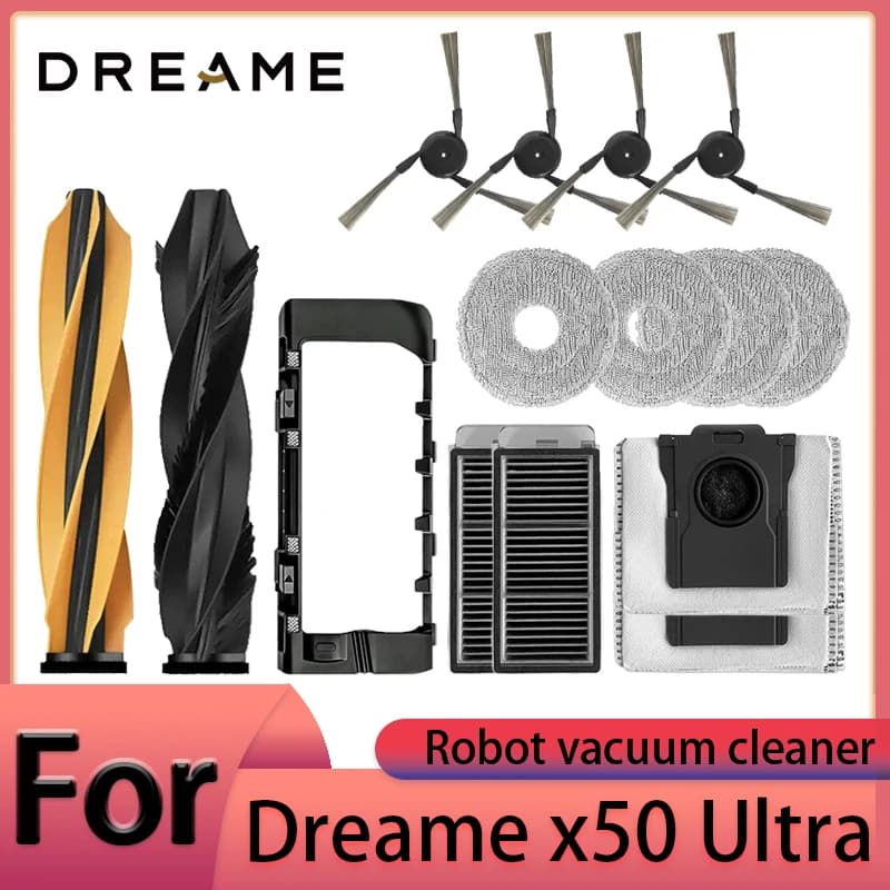 Dreame x50 ultra Robot Vacuum Cleaner Accessories Main Brush Side Brush HEPA Filter Mop Cloths Dust Bag Spare Parts