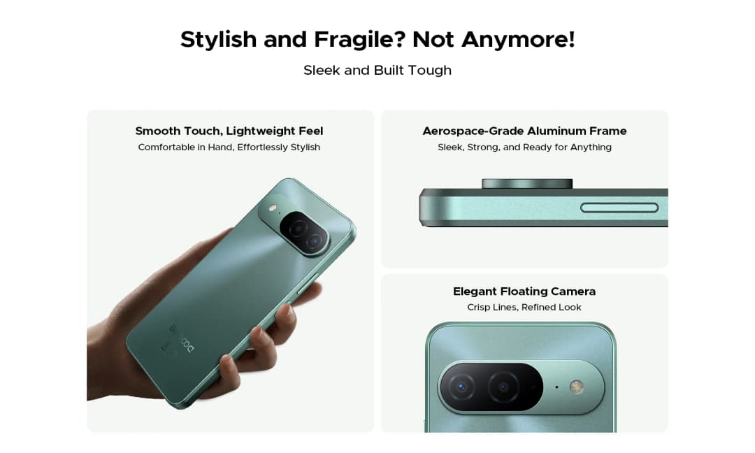 هاتف DOOGEE B10 الذكي IP68/IP69K بشاشة 6.63 بوصة بمعدل تحديث 120 هرتز وبطارية 7600 مللي أمبير ومعالج Helio G100 وكاميرا 64 ميجابكسل بنظام أندرويد 16 - 4