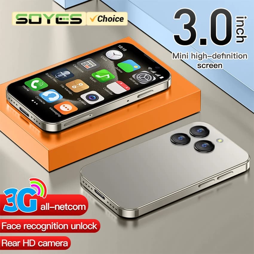هاتف ذكي صغير SOYES XS18 Pro بشاشة 3.0 بوصة، ذاكرة وصول عشوائي 2 جيجابايت، ذاكرة قراءة فقط 16 جيجابايت، التعرف على الوجه، نظام أندرويد 9.0، بطاقتي SIM، وضع الاستعداد، بطارية 1000 مللي أمبير في الساعة، شبكة 3G