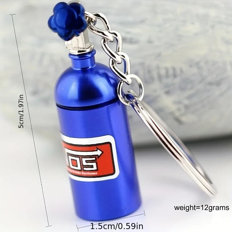Ajrc 1/10 Simulation Climbing Car Universal Decorative Parts Nos Metal Simulation Nitrogen Bottle With Fixed Chain - 3