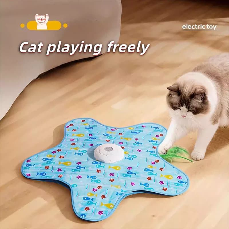 Automatic Turntable Cat Toy Interactive Hunting Cover Teasing Stick Pet Play Cover Hide and Seek Toy for Cats and Pets - 3