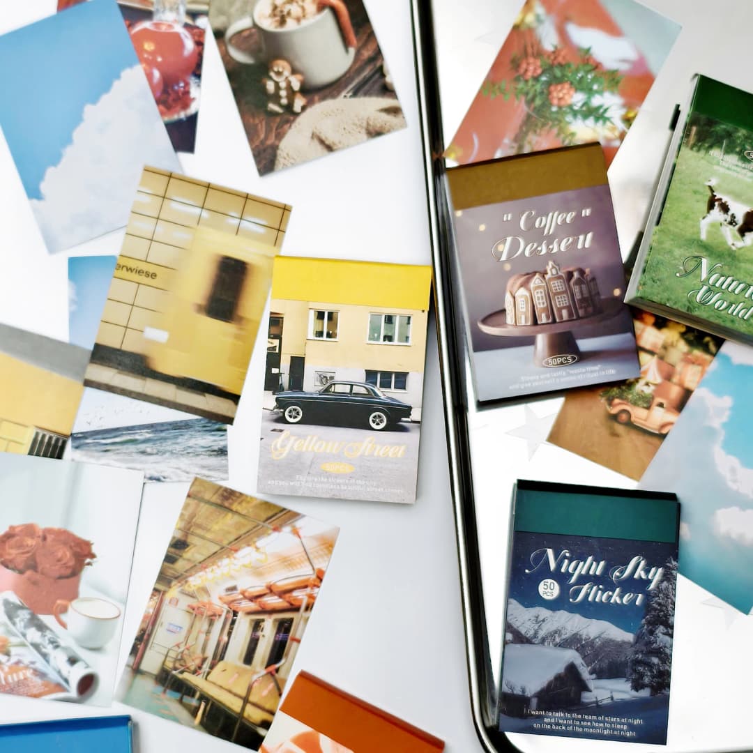 300 قطعة ملصقات واشي لصنع الألبومات، أسلوب الرسم الرجعي، كتاب ملصقات لدفاتر الملاحظات والمخططين، ملصقات جمالية - 2