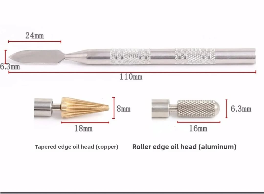 Leather Edge Dye Pen Roller Rotary Applicator Leathercraft DIY Tool Brass Head Edge Painting Burnishing Tool For Craft - 6