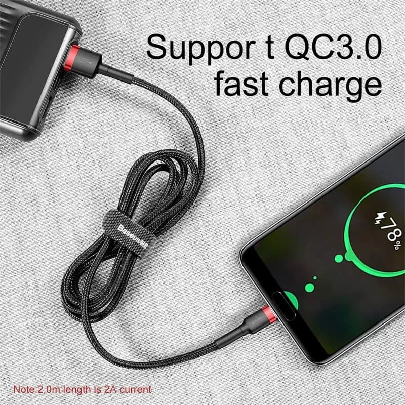 كابل Baseus USB C لهاتف ون بلس 12 شحن سريع 3.0 كابل USB C شحن سريع نوع C لهواتف هواوي وشاومي 13 سلك شاحن USB-C - 2