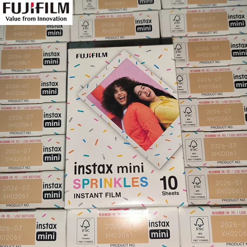 Fujifilm Instax Mini Film SPRINKLES Exposures Papers Color Design 10/20/50 Sheets for Fuji mini 12 Film Camera 11/40/9/8/7/8/EVO