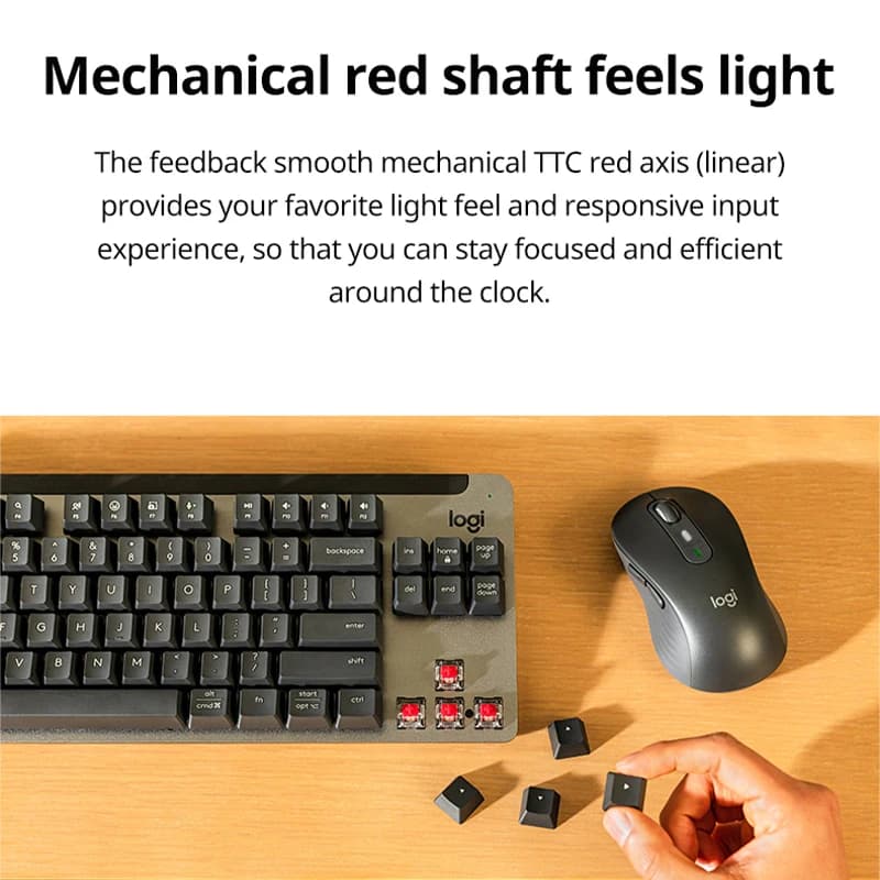 Logitech MK855 Wireless Mechanical Keyboard Mouse Combo, TTC Red Switches, Bluetooth & Logi Bolt Multi-Device Office Set - 2