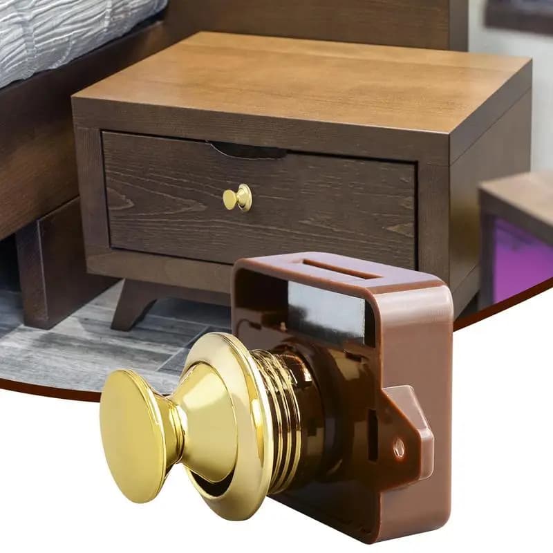 قفل ضغط لأدراج الكرفانات، قفل معدني لأدراج الكرفانات والقوارب واليخوت، قفل ضغط بزر - 2