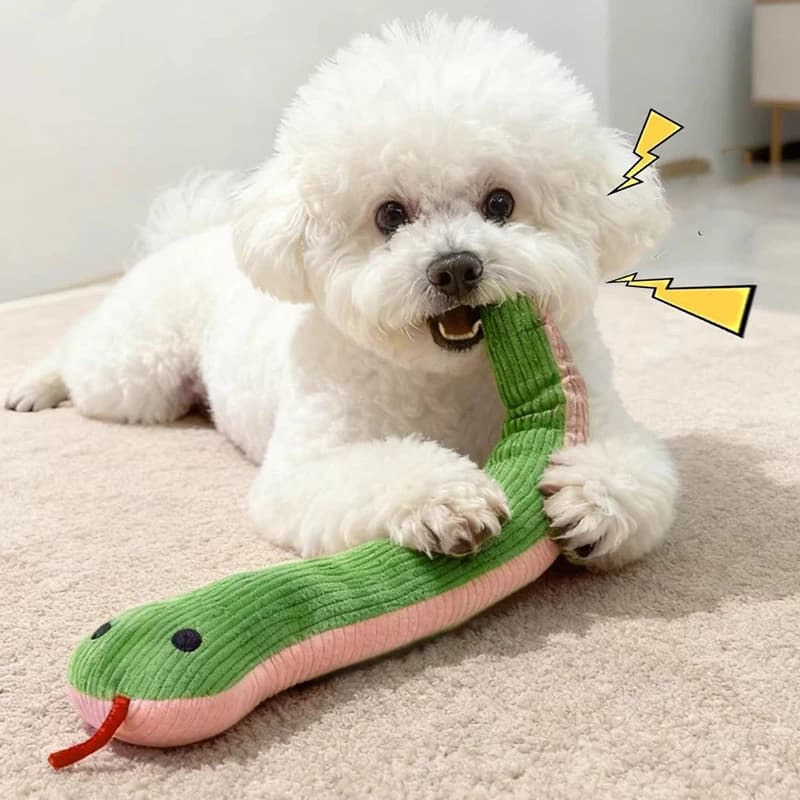 Dog Toy Snake Interactive Crinkle Sound Toy Kitten  Kick Toy Interactive Pet Toy for Indoor Cats 16.5 Inches Pet Supplies - 2