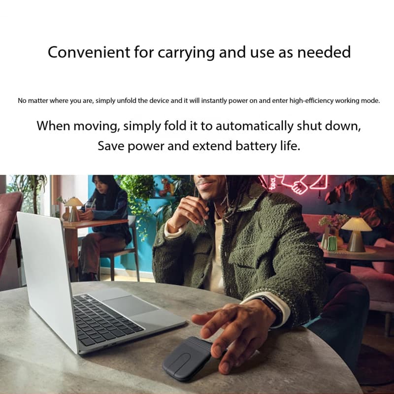 فأرة Logitech Mobi Fold قابلة للطي لاسلكية محمولة تمرير باللمس بلوتوث متعددة الأجهزة ذكاء اصطناعي مضاد للنقر الخاطئ بطارية هادئة للمكتب - 3
