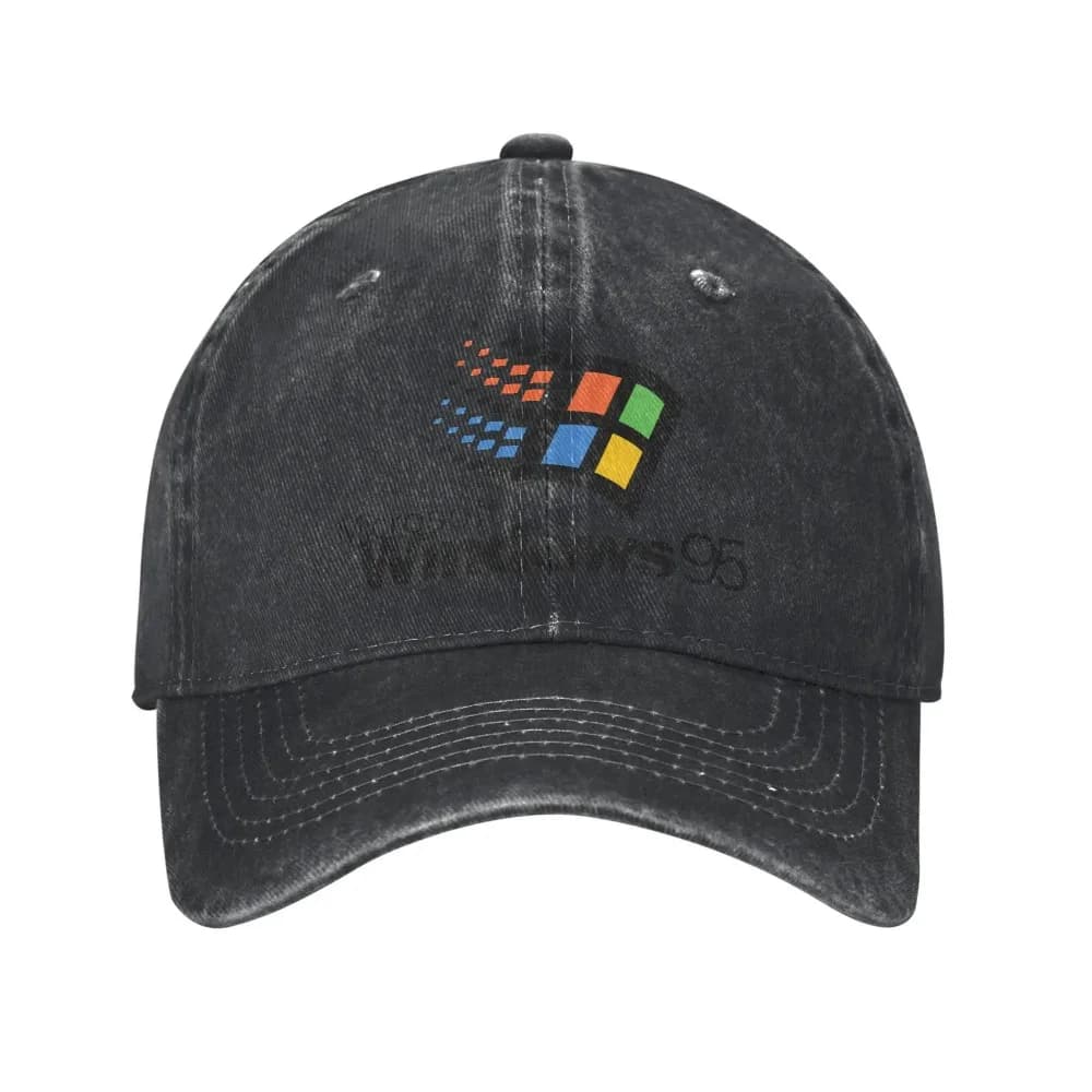 2025 Summer Windows 95 Galaxy Baseball Cap Vintage Distressed Washed Sun Cap Men Women Outdoor All Seasons Travel Gift Caps Hat - 3