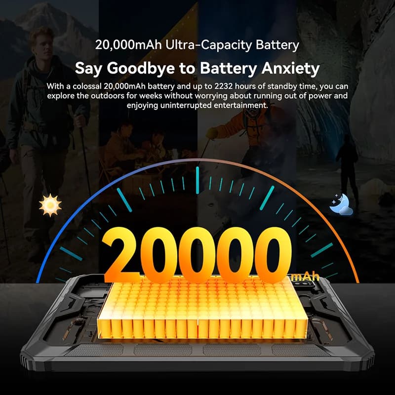 بلاك فيو أوسكال سبايدر 10 تابلت متين 20000 مللي أمبير، شاشة 11 بوصة إتش دي+ آي بي إس، معالج ثماني النواة، 256 جيجابايت، 45 واط، أندرويد، مقاوم للماء والغبار IP68 وIP69K - 4