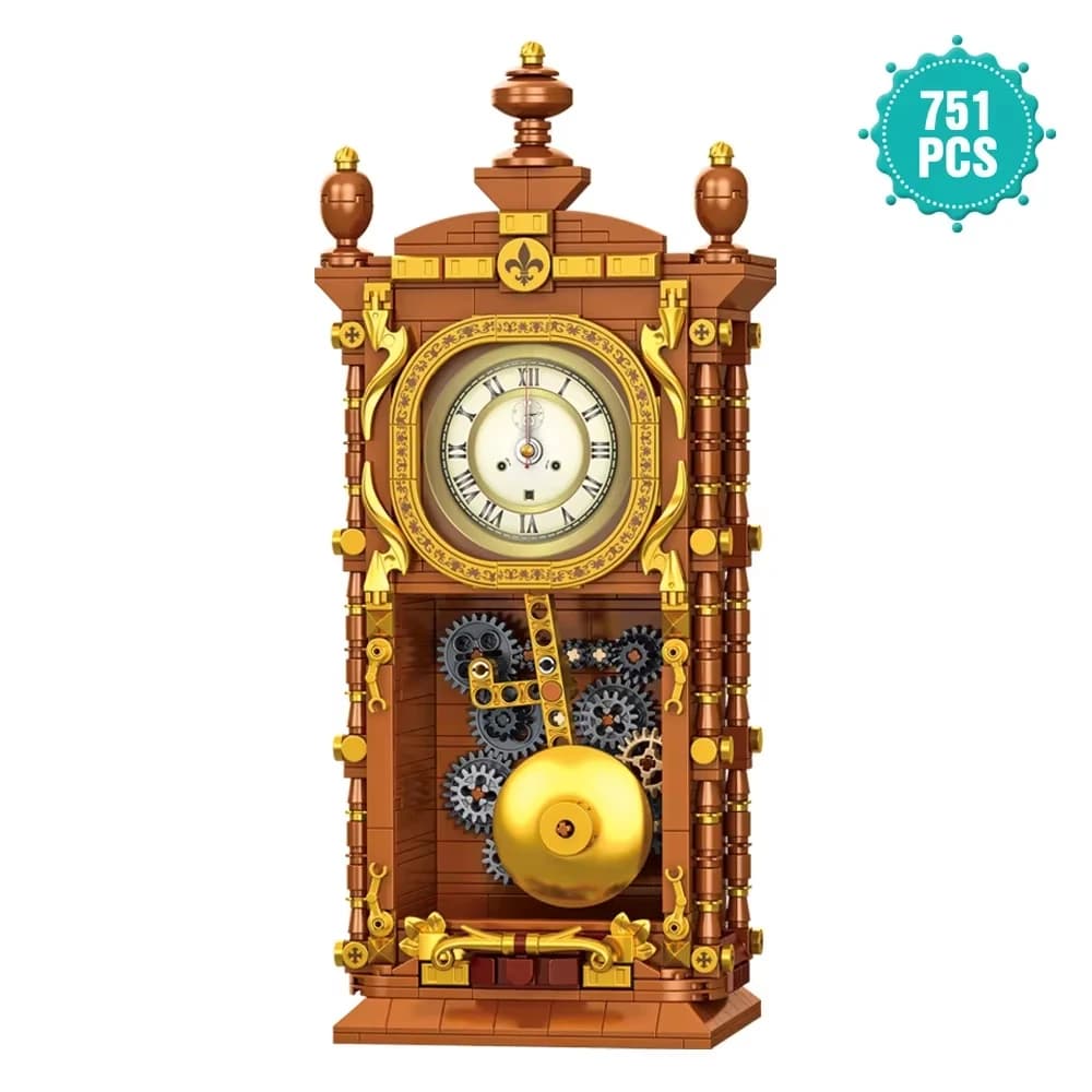 MOC Classic Retro Series Swing Clock Building Blocks With Pendulum Construction DIY Assemble Brick Set Gift Boy Child Kids Adult - 2
