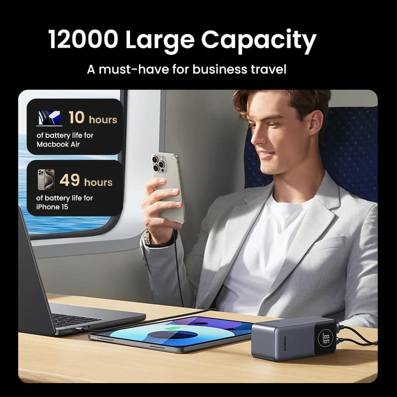 UGREEN Nexode Mini 100W 12000mAh Power Bank 20000mAh Portable PD External Battery PowerBank for iPhone 17 pro 16 Fast Charge - 3