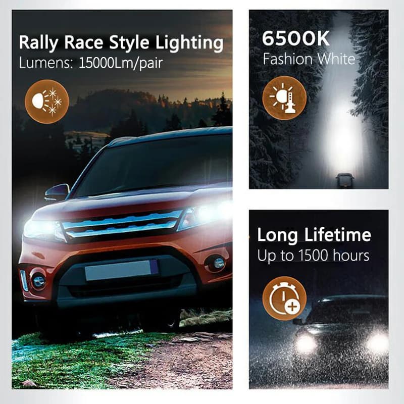 مصابيح أمامية للسيارة فيليبس LED 15000 لومن ألتنيون رالي 3590 H4 H7 H8 H11 HB3 HB4 H19 HIR2 H1 أبيض 6500K طاقة قصوى 180 واط 12 فولت 4200K U359N - 6