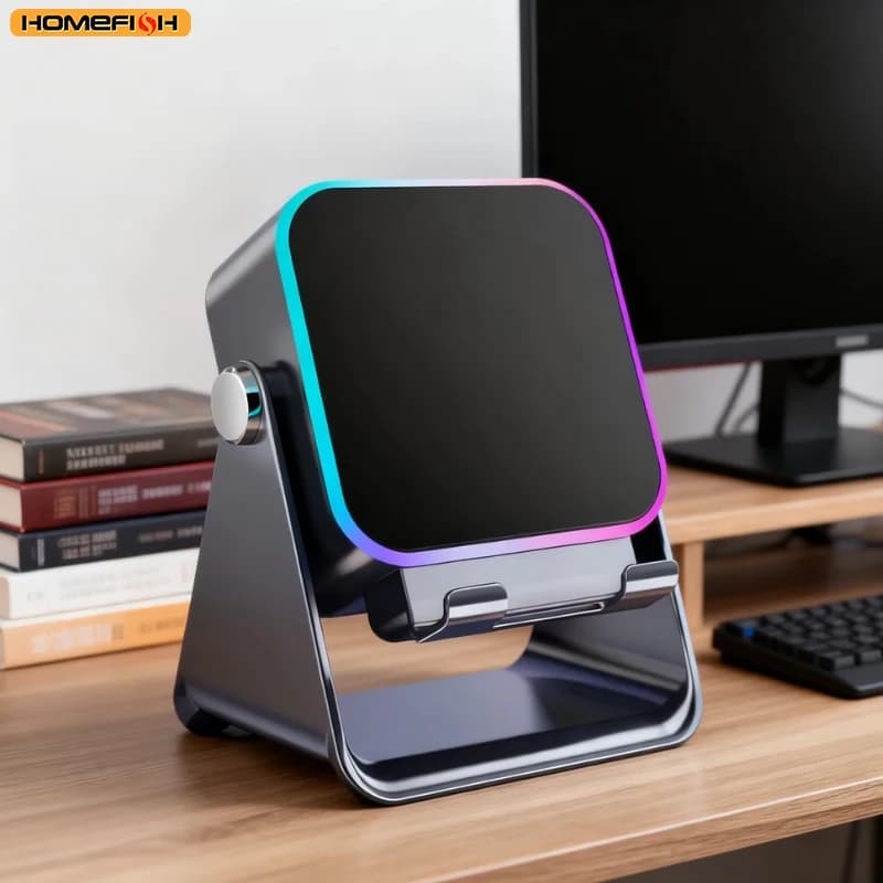 NEW 5 In 1 Auto-induction Wireless Induction Speaker 8 Mode RGB Light Phone Stand Surround Sound Portable Bluetooth Phone Holder - 6