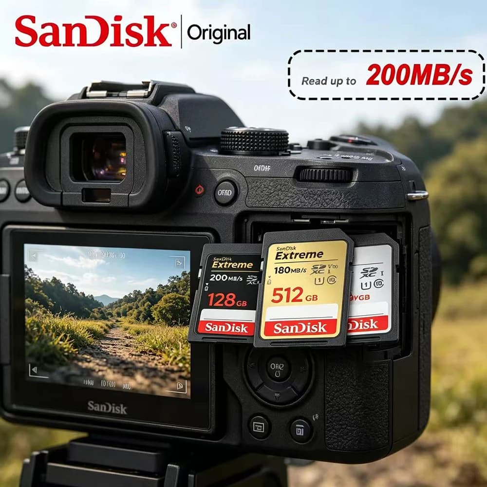 بطاقة SanDisk Ultra Extreme Pro SD 128GB 64GB 32GB 512GB 256G 1T، بطاقة ذاكرة فلاش SD C10، بطاقات SD U3 4K V30، SDXC SDHC للكاميرا