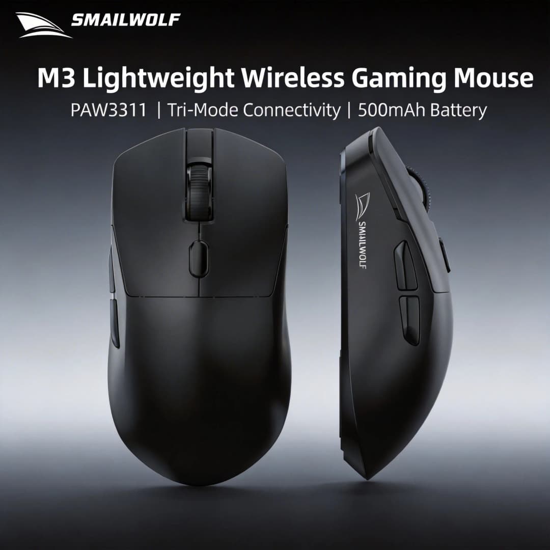 SMAILWOLF M3 PRO Wireless Bluetooth three-mode mouse E-sports gaming laptop desktop PAW3311 wired home Lightweight FPS