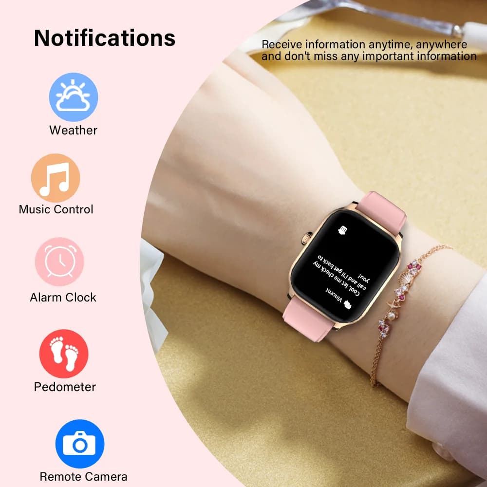 LAXASFIT 2024 موضة جديدة ساعة ذكية مراقب معدل ضربات القلب الرياضة اللياقة البدنية ساعة مقاوم للماء مكالمة صوتية ساعة ذكية لنظام أندرويد IOS - 4