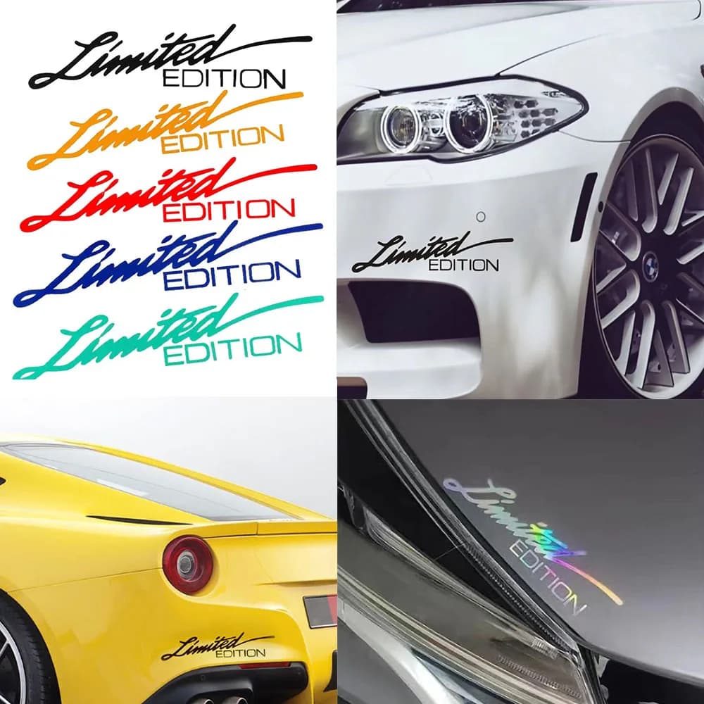 8 ألوان ملصق فينيل نافذة ملصق سيارة التصميم ثلاثية الأبعاد طبعة محدودة الديكور عاكس الليزر ملصق مائي لملحقات السيارات