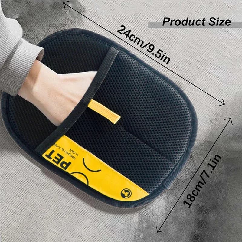 قفازات إزالة شعر الحيوانات الأليفة الكهروستاتيكية للقطط والكلاب، قفاز تنظيف قابل للغسل وإعادة الاستخدام مع فرشاة أسطوانية 2 في 1 - آمنة وغير سامة - 3