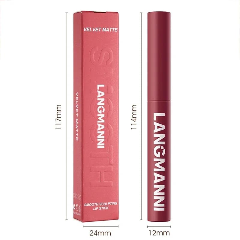 Matte Lipstick Non-Stick Cup Long-Lasting Velvet Finish Lipstick Pen Smooth Matte Lip Color Waterproof Non-Fading 12 Colors Nude - 5