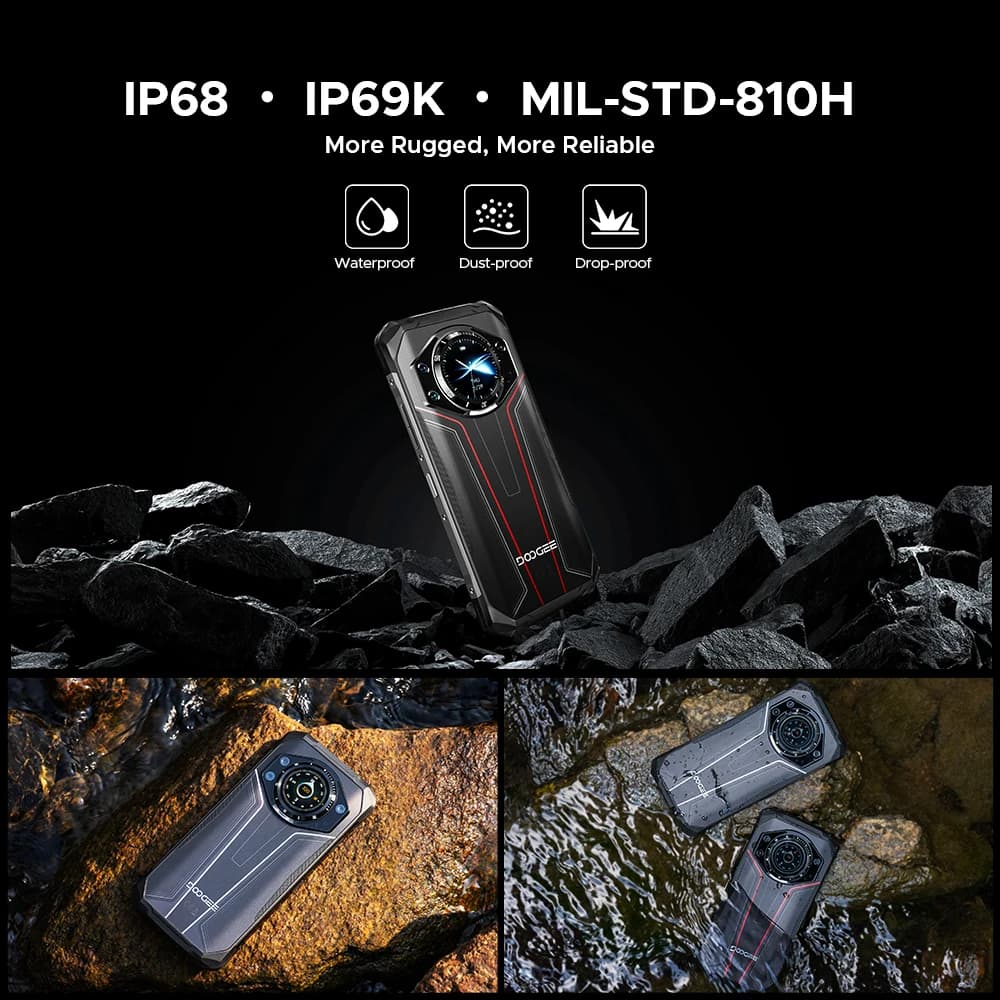 DOOGEE S119 Rugged Phone 6.72" FHD+ IPS Screen 8GB RAM 512GB ROM 100MP AI Main Camera 10200mAh Battery 33W Android 14 NFC - 6
