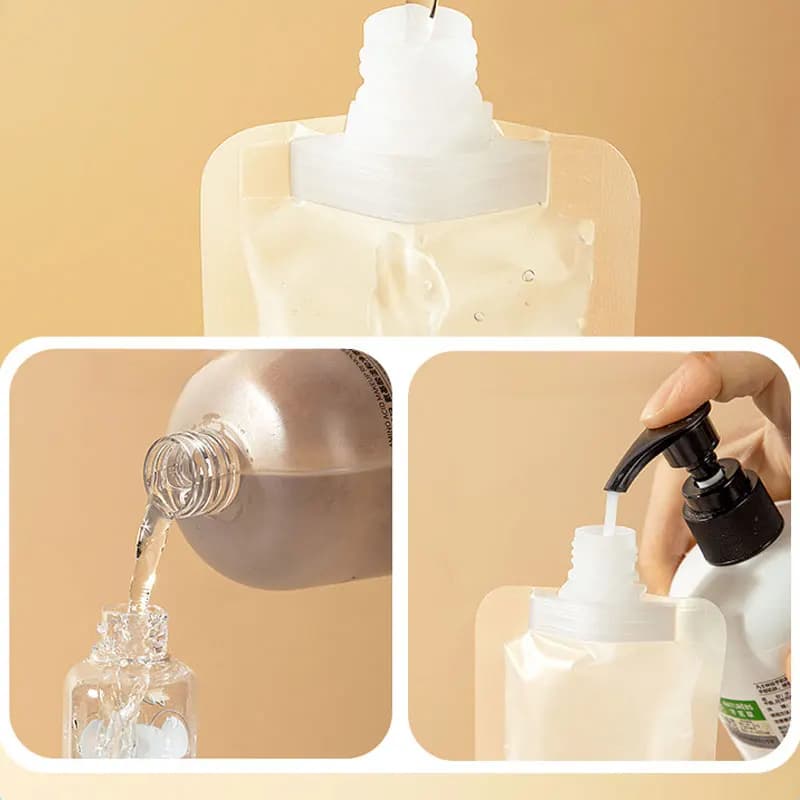 أكياس ضغط للسفر، سعة 100/50/30 مل، أكياس قابلة لإعادة الاستخدام لتوزيع الكريمات، حاويات شامبو مقاومة للتسرب، زجاجات تخزين مستحضرات التجميل - 4