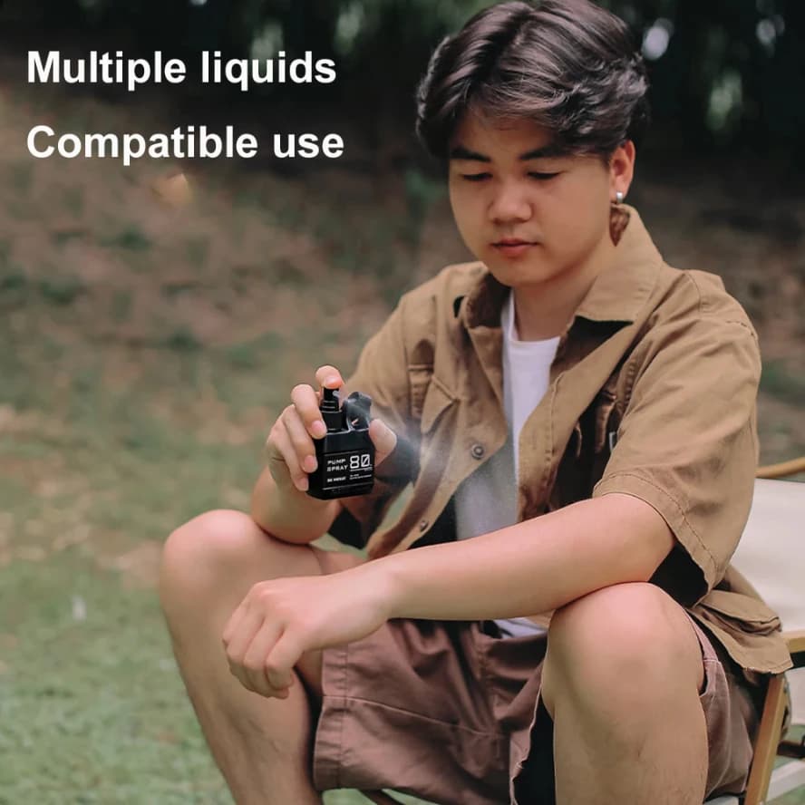 80ml Pump Spray Bottle Portable Empty Cosmetic Containers with Buckle Alcohol Perfume Refillable for Outdoor Camping HikingBlack - 3