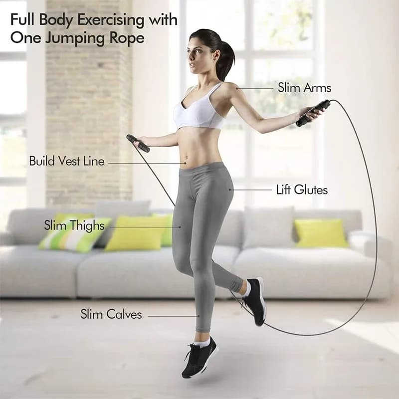 Jump Rope Steel Wire Skipping Exercise Adjustable Jumping Fitness Workout Training Home Sport Equipment Tangle-Free Student - 4