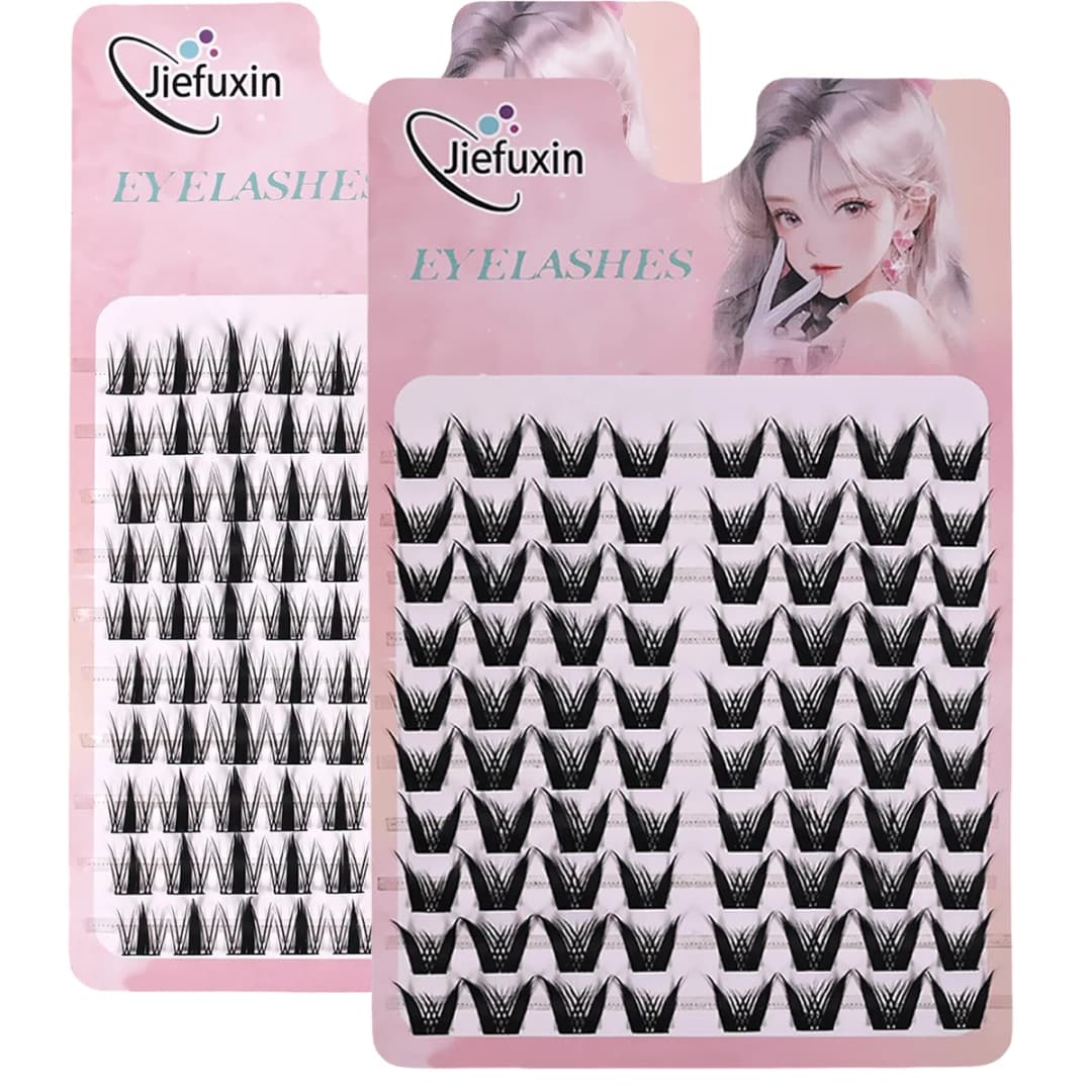 رموش Jiefuxin DIY رموش عين الثعلب مانجا رموش اصطناعية سعة كبيرة مدببة سميكة مقسمة تمديدات رموش عنقودية فردية - 5