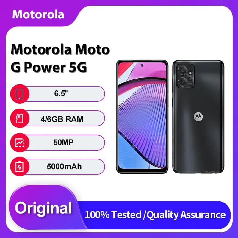 Original Unlocked Motorola Moto G Power 5G XT2311 Fingerprint Bluetooth 5000mAh 50MP Mobile Phone 6.5 inches 128GB 4GB RAM